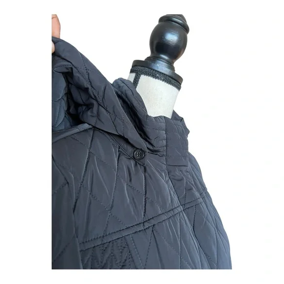 Jones New York Black Women's Quilted Puffer Coat Size M